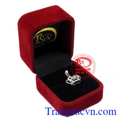 Mặt dây nữ vàng trắng vương miện