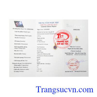 Mặt dây thạch anh tím tinh tế 