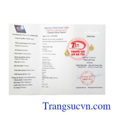 Mặt dây thạch anh vàng thanh thoát