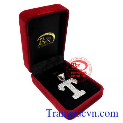 Mặt dây vàng trắng nam chữ T