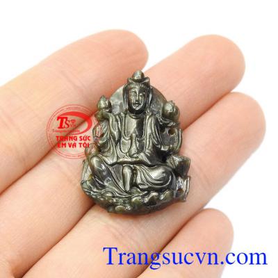 Mặt phật Quan Âm Sapphire an nhiên bình an, yên vui.