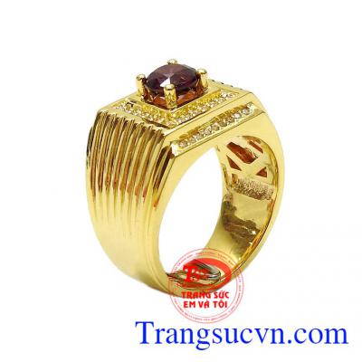 Nhẫn nam Garnet quý ông