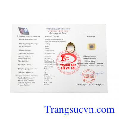 Nhẫn nam Garnet quý ông