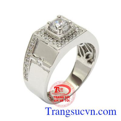 Nhẫn nam vàng trắng quyền uy vàng 10k nhập khẩu nguyên chiếc Korea tạo nên xu thế thời trang mới cho phái mạnh