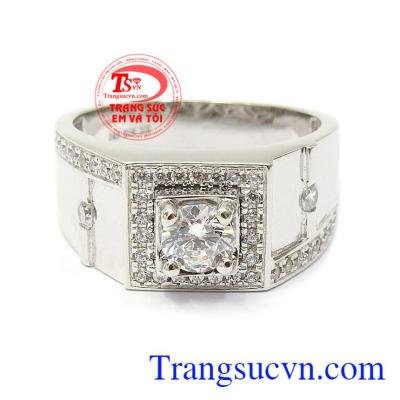 Nhẫn nam vàng trắng quyền uy mang lại sự mạnh mẽ và lịch lãm cho các quý ông hiện đại Nhẫn nam vàng trắng quyền uy