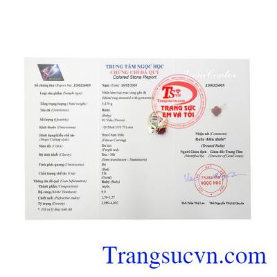 Nhẫn nữ Ruby Hoa Hồng