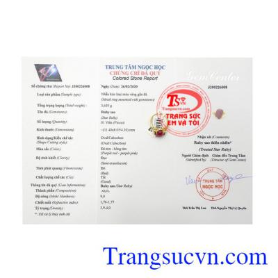 Nhẫn nữ ruby sao thiên nhiên đáng yêu