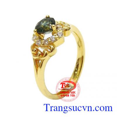 Nhẫn nữ vàng Sapphire trái tim