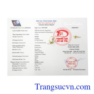 Nhẫn nữ vàng tây đá Peridot