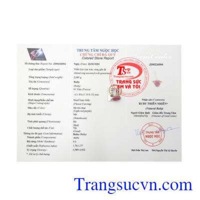 Nhẫn Ruby cỏ may mắn