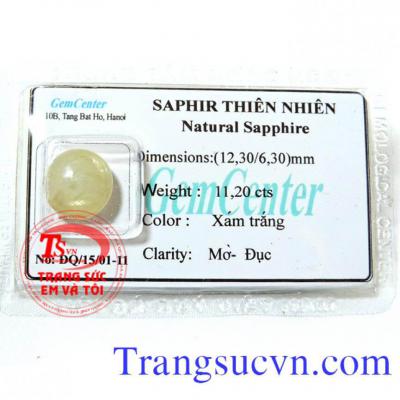 Saphir trắng xám