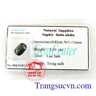 Saphire thiên nhiên lục lam