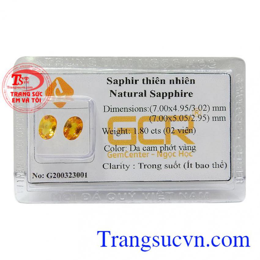 Đôi sapphire ép vỉ may mắn