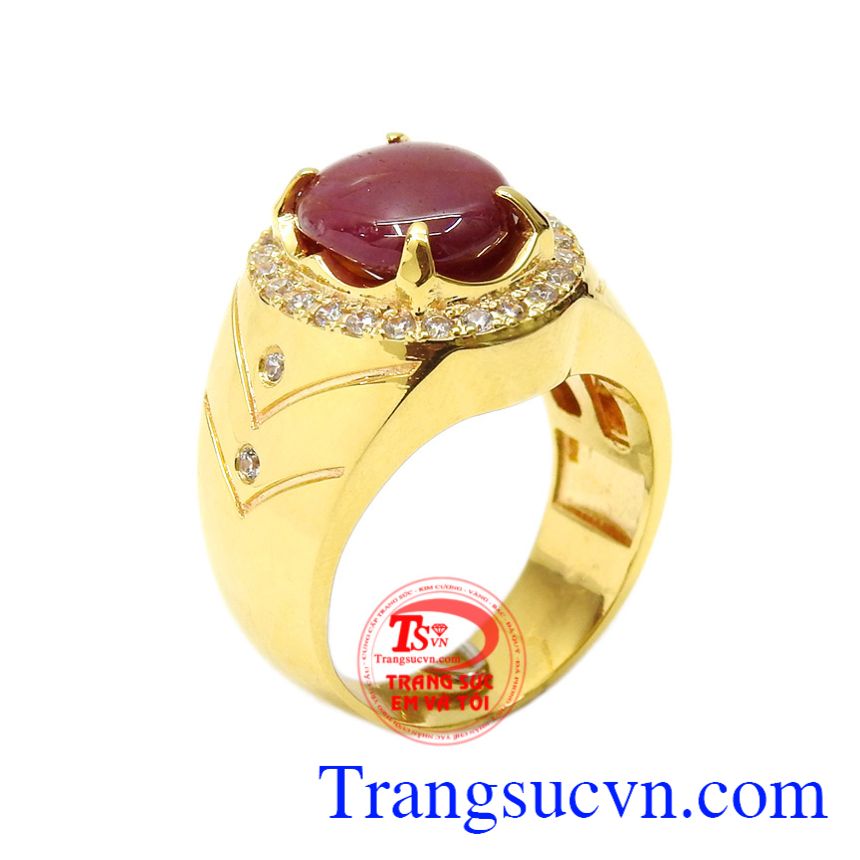 Nhẫn nam Ruby sao sung túc là sản phẩm được chế tác từ Ruby sao chất lượng, cao cấp, khẳng định vị thế cho người đeo.