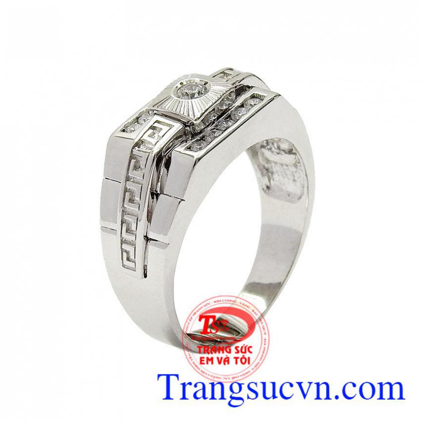 Nhẫn nam vàng trắng doanh nhân
