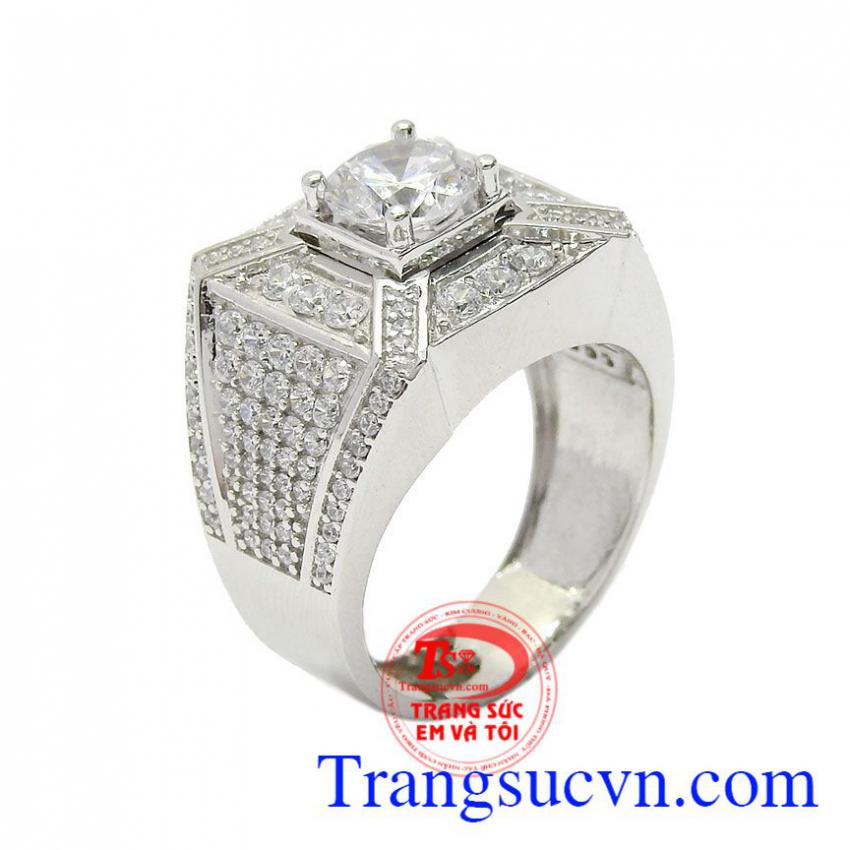 Nhẫn nam vàng trắng phá cách