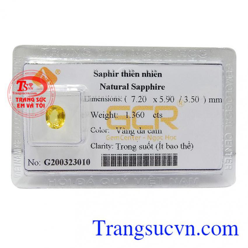 Sapphire vàng ép vỉ công danh