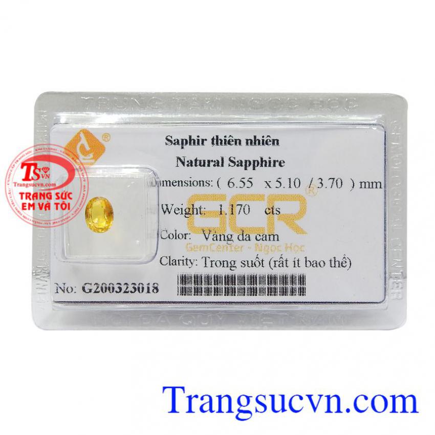 Sapphire vàng ép vỉ sáng suốt