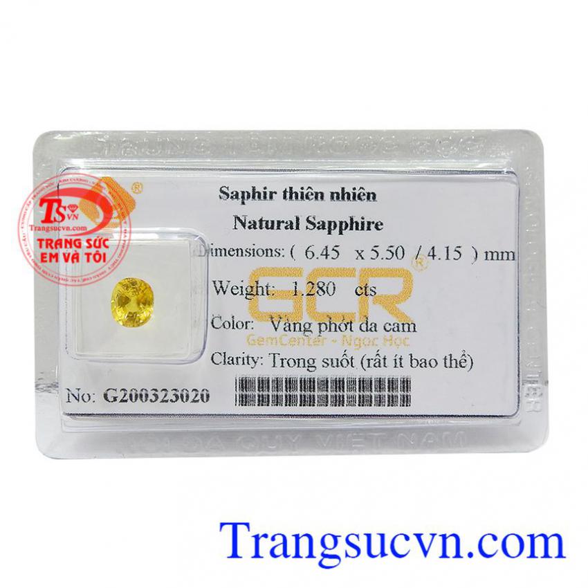 Sapphire vàng thiên nhiên an khang