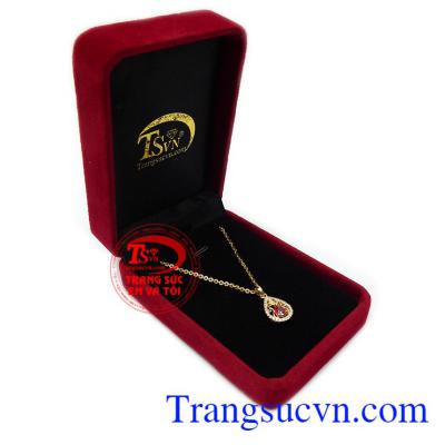 Bộ dây chuyền ruby hạnh phúc thương hiệu bền đẹp, chất lượng, có giấy kiểm định đá quý đảm bảo