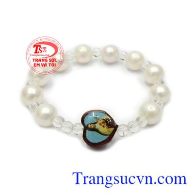 Chuỗi tay mân côi may mắn chế tác bằng ngọc trai màu sắc đẹp, chất lượng cao