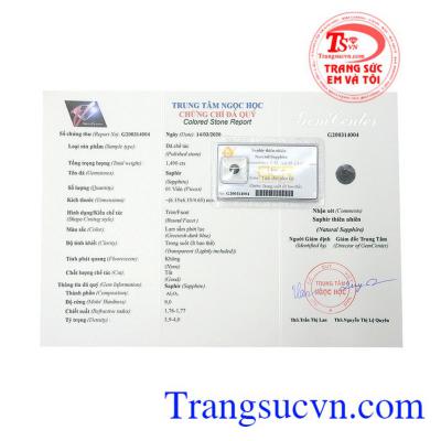 Sản phẩm là món quà ý nghĩa dành tặng cho người thân và bạn bè mang mệnh Hỏa và Thổ,Đá Saphira đẹp