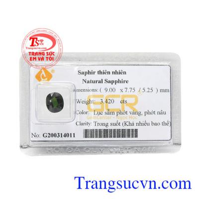 Đá Sapphire ép vỉ tinh tế chất lượng có giấy kiểm định đá quý từ trung tâm kiểm định uy tín.
