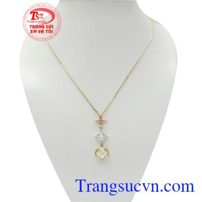 Dây chuyền liền mặt sang trọng vàng 10k nhập khẩu Korea thiết kế độc đáo, tinh xảo và sắc nét