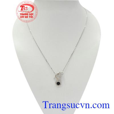 Dây chuyền nữ vàng dễ thương với thiết kế độc đáo băng vàng trắng 10k nhập khẩu Korea bền đẹp, chất lượng