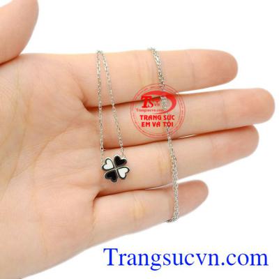 Dây liền vàng trắng cỏ bốn lá Korea vàng 10k đảm bảo chất lượng vàng.