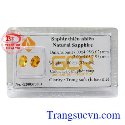 Đôi sapphire ép vỉ may mắn