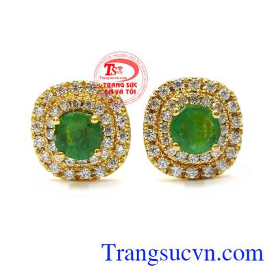 Hoa tai nữ Emerald sang trọng