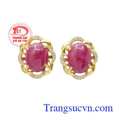 Hoa tai nữ ruby rực rỡ