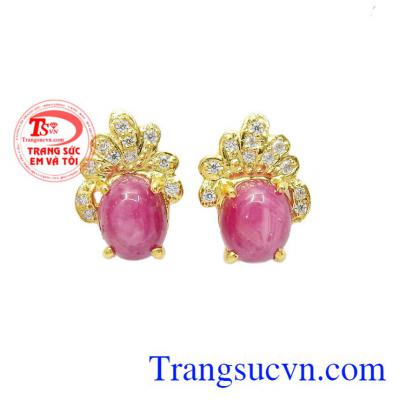 Hoa tai ruby sao lấp lánh