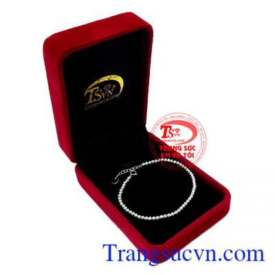 Lắc bi vàng trắng tinh tế