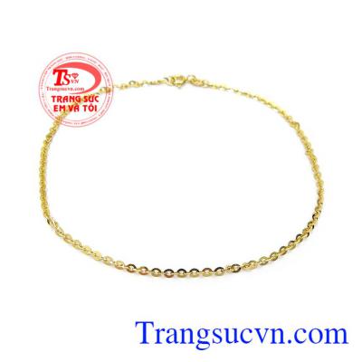 Lắc chân vàng đẳng cấp thời trang 18k chế tác đơn giản nhưng vẫn không kém phần sang trọng