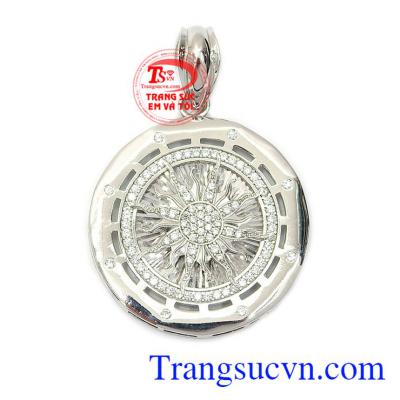 Mặt dây chuyền bạc mạnh mẽ mạ vàng trắng nhập khẩu nguyên chiếc từ Italy