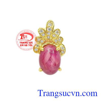 Mặt dây nữ ruby sao lấp lánh