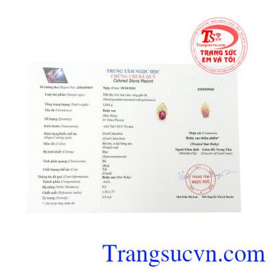 Sản phẩm thích hợp cho nhiều kiểu trang phục. Mặt dây nữ ruby sao lấp lánh