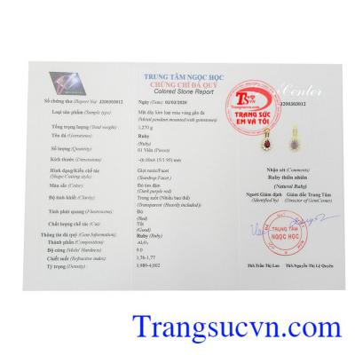 Mặt dây ruby thịnh vượng thương hiệu uy tín, bảo hành 12 tháng, giao hàng nhanh toàn quốc