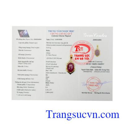 Mặt dây Ruby trang nhã