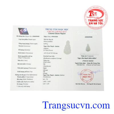 Không chỉ bởi màu sắc trang nhã mà còn do ngọc hợp phong thủy mang lại nhiều tài lộc và may mắn. Mặt phật bà cẩm thạch trắng độc đáo