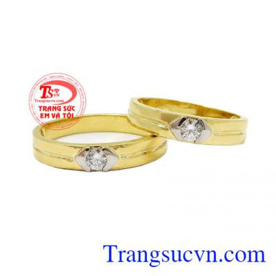 Nhẫn cưới bến đỗ tình yêu được thiết kế kiểu dáng đơn giản, trẻ trung, hiện đại,Nhẫn cưới bến đỗ tình yêu
