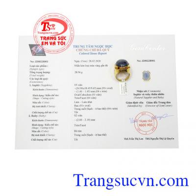 Nhẫn Nam Sapphire Quyền Lực
