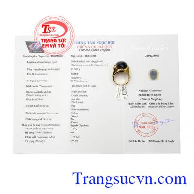 Nhẫn nam sapphire rồng vàng