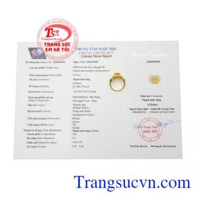 Nhẫn nam thạch anh vàng đẳng cấp