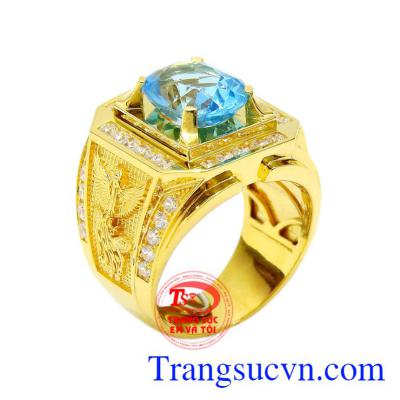 Nhẫn nam Topaz rồng phượng