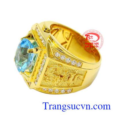Nhẫn nam Topaz sẽ là sản phẩm ưa chuộng của nam giới, phù hợp cho những người mang mệnh Thủy và Mộc. Nhẫn nam Topaz rồng phượng