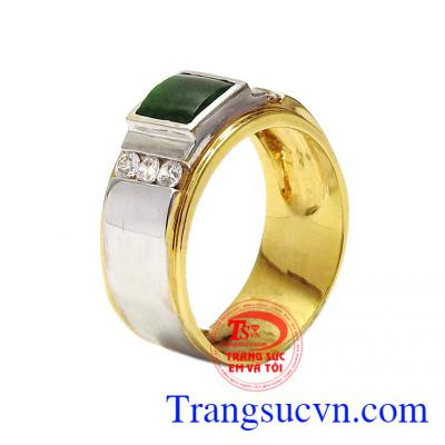 Nhẫn nam vàng Jadeite nam tính