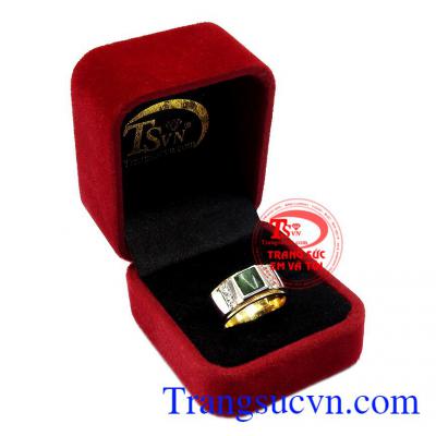 Nhẫn nam vàng Jadeite nam tính